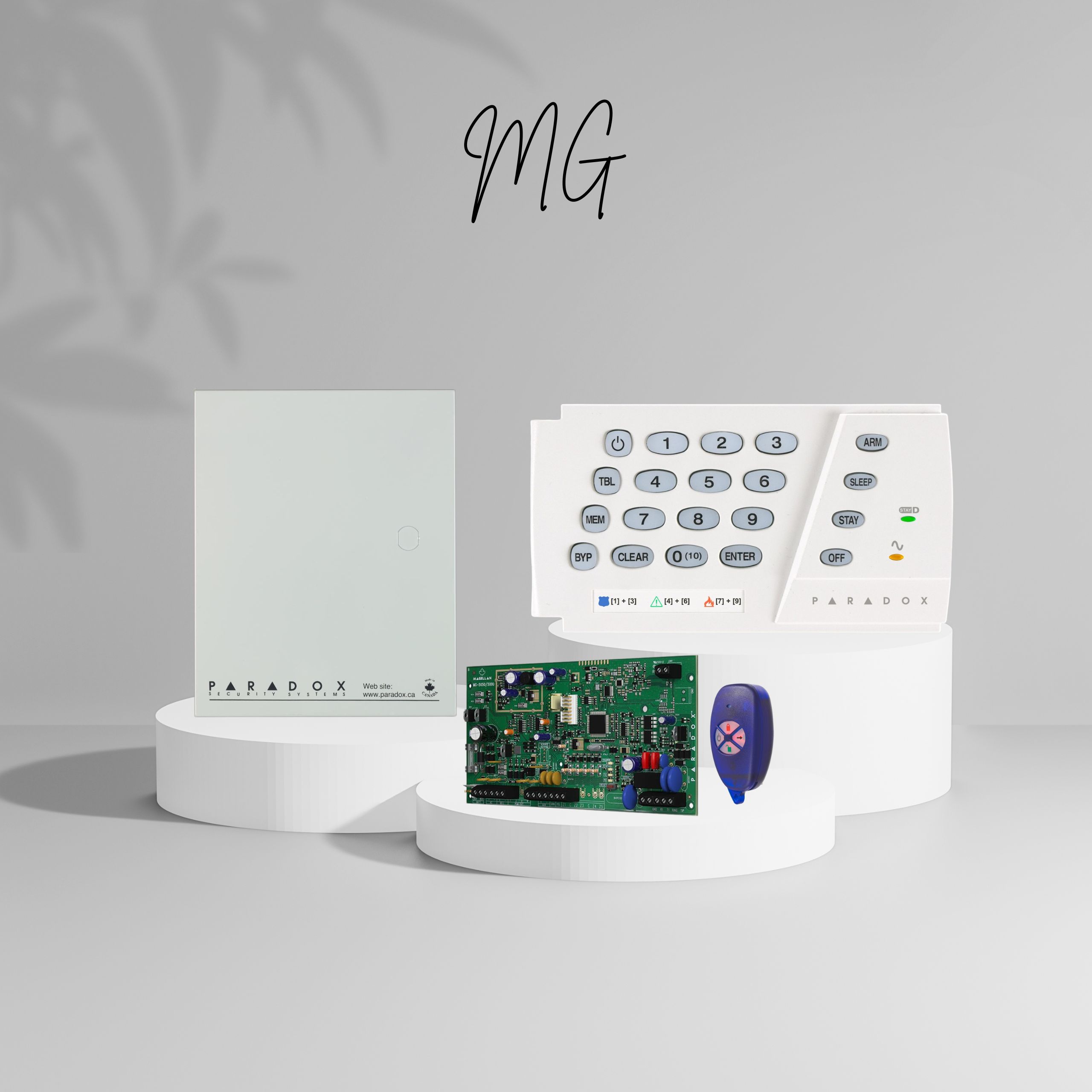 mg5000+k636 کنترل پنل 32 زون MG5000 به همراه کی پد K636 + ریموت REM1 + جعبه فلزی - تصویر 1